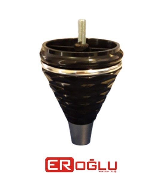 PETEK 12 CM SİYAH-KROM KROM ŞERİTLİ M*8*40